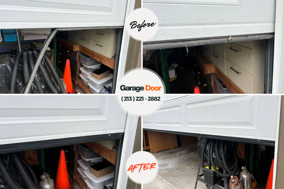 Before and after: garage door installation Horseshoe Bay, TX